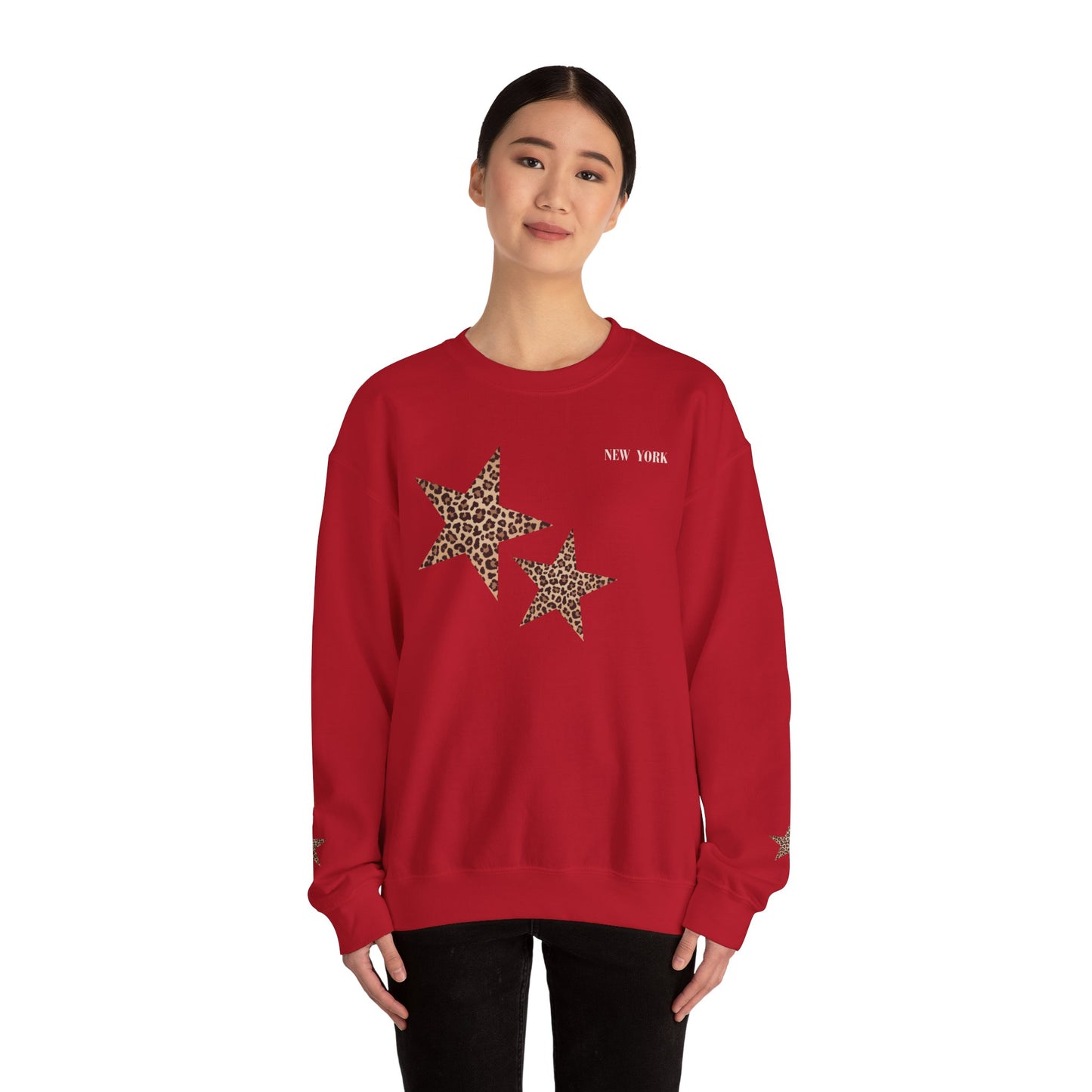 Leopard print sweatshirt; sleeve design