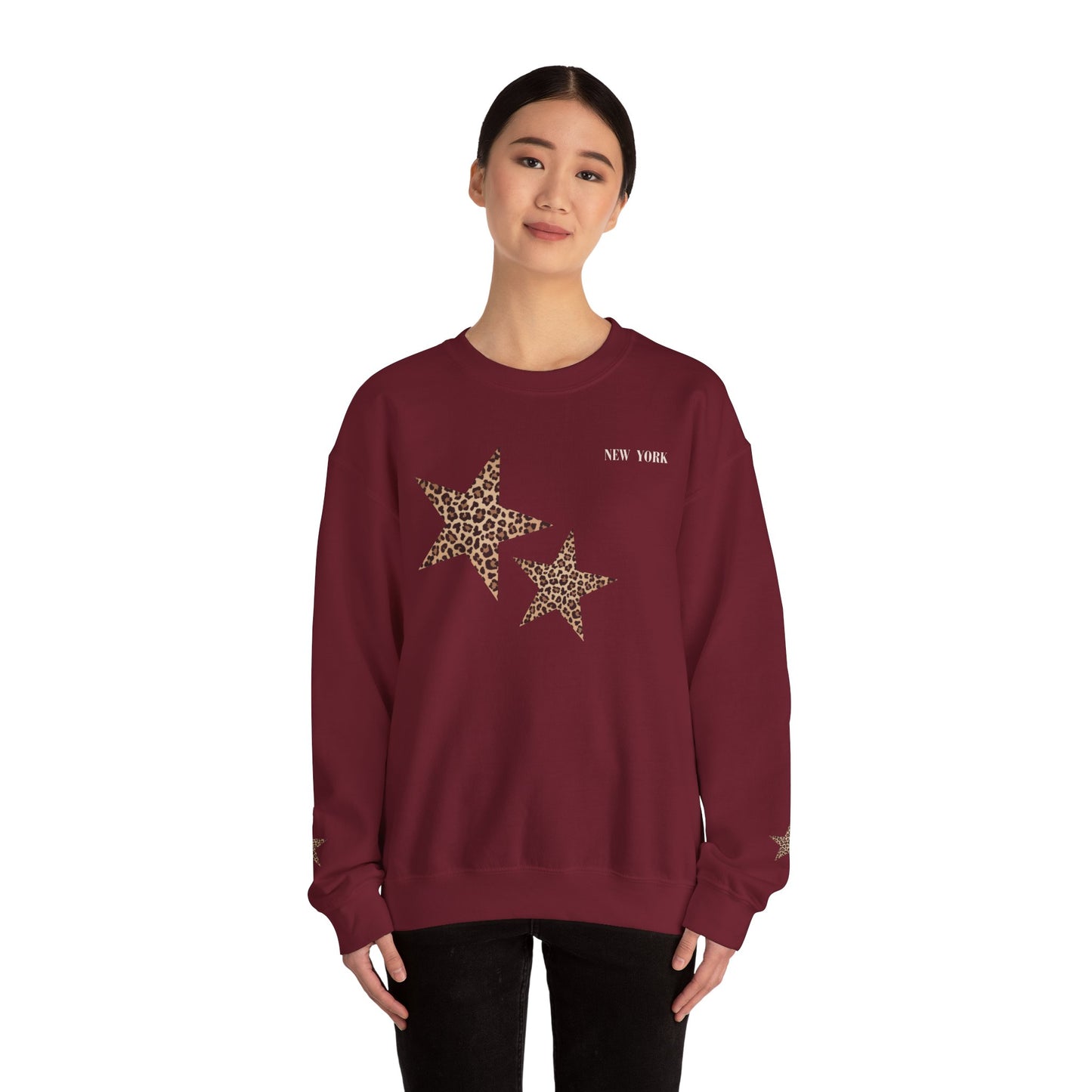 Leopard print sweatshirt; sleeve design