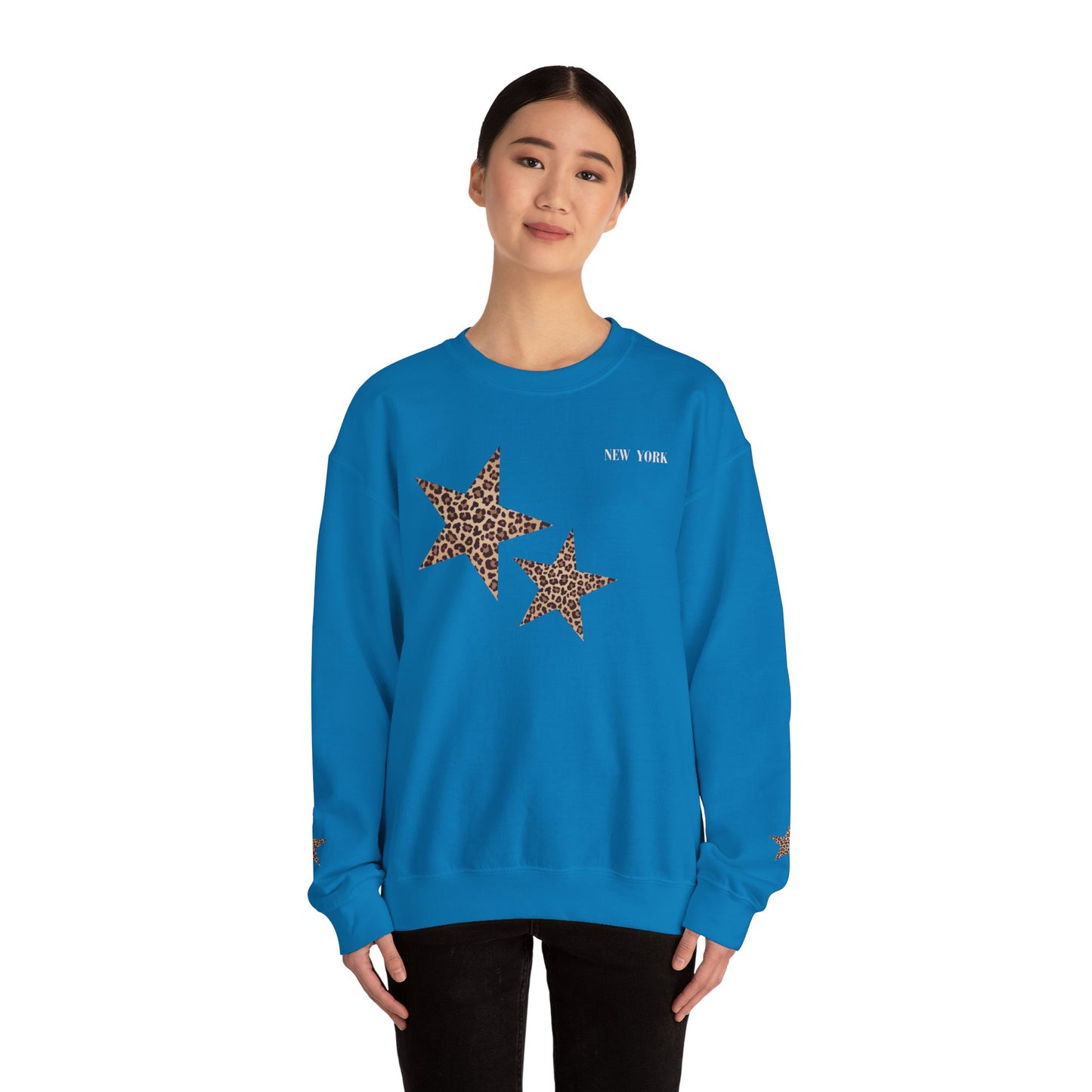 Leopard print sweatshirt; sleeve design