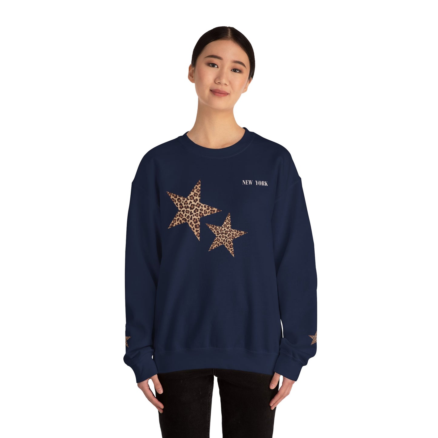 Leopard print sweatshirt; sleeve design