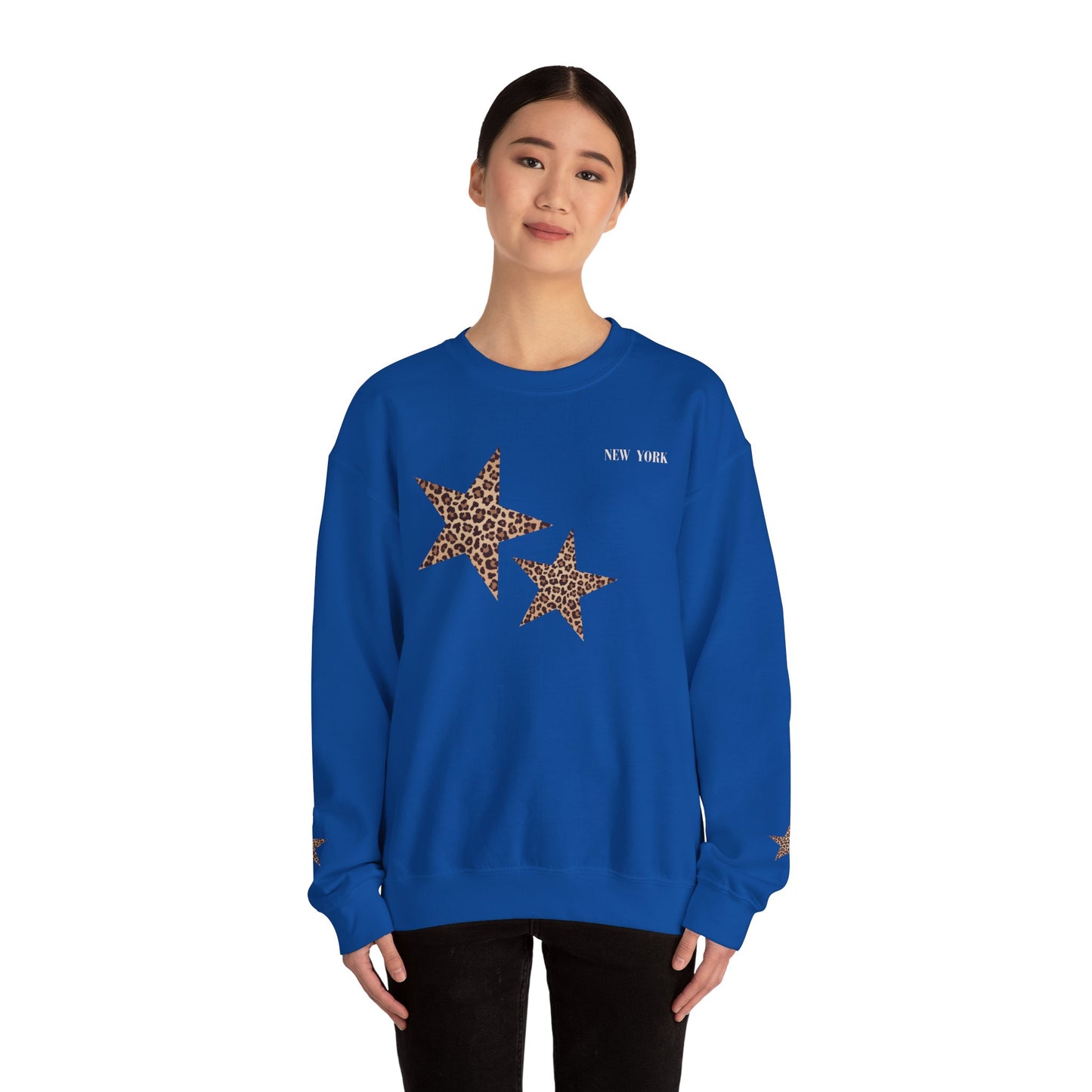 Leopard print sweatshirt; sleeve design