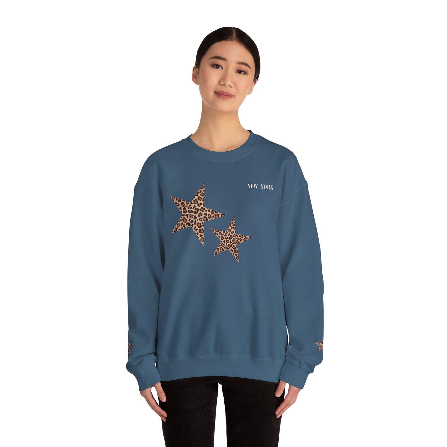 Leopard print sweatshirt; sleeve design
