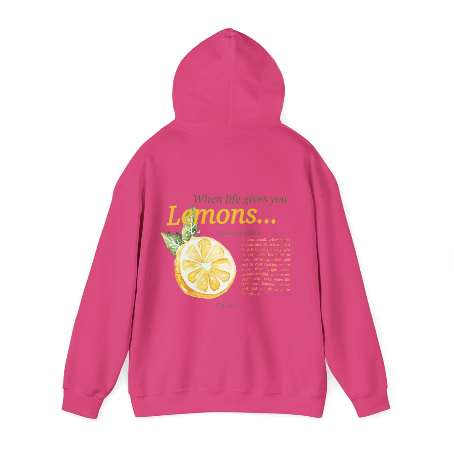 Lemon Hoodie; no sleeve design