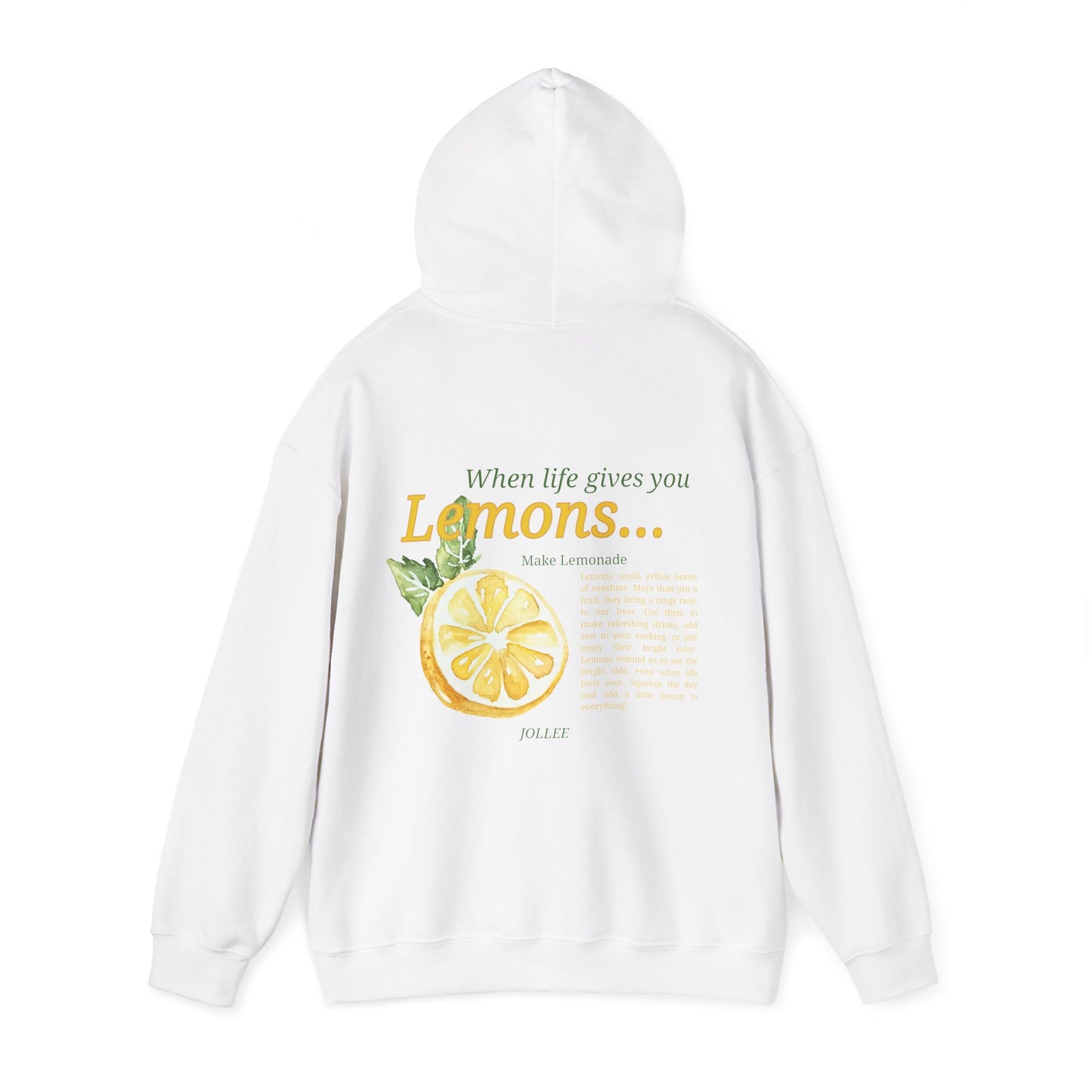 Lemon Hoodie; no sleeve design