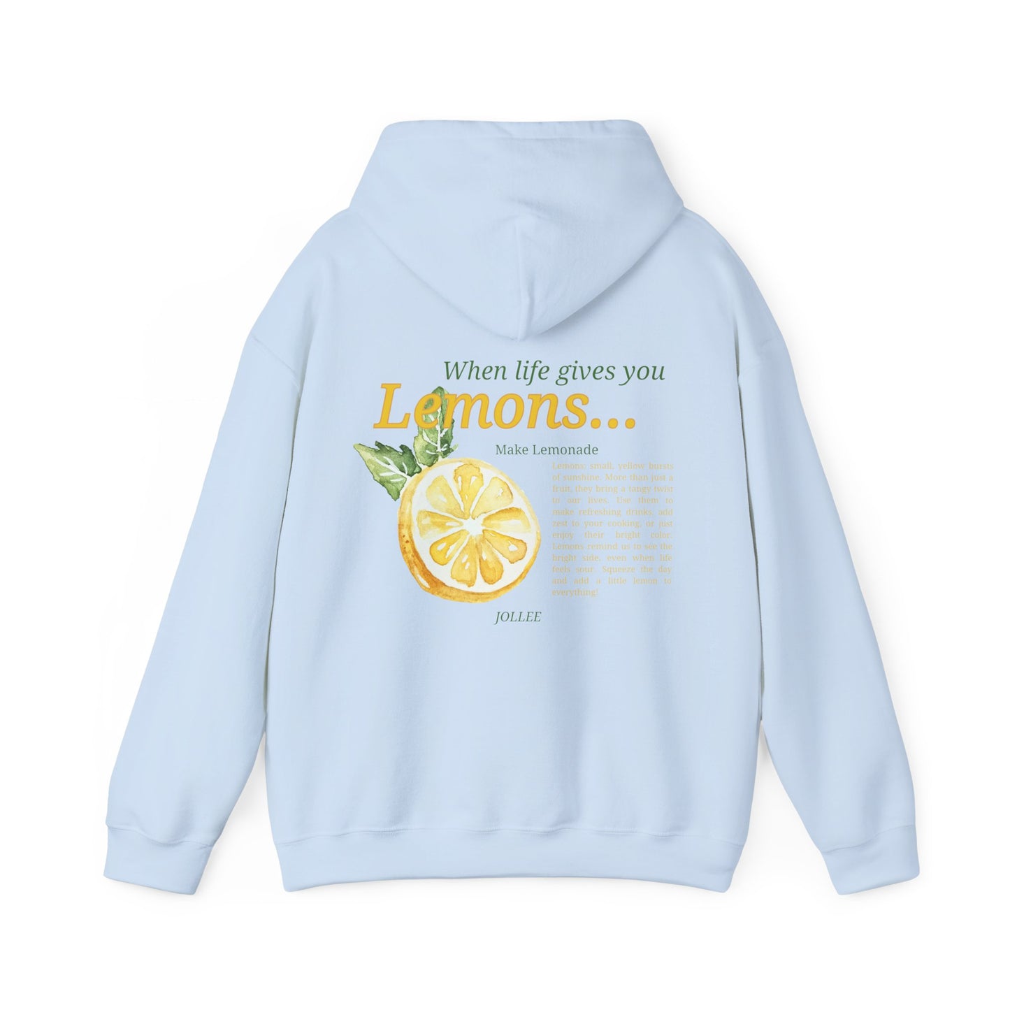 Lemon Hoodie; no sleeve design