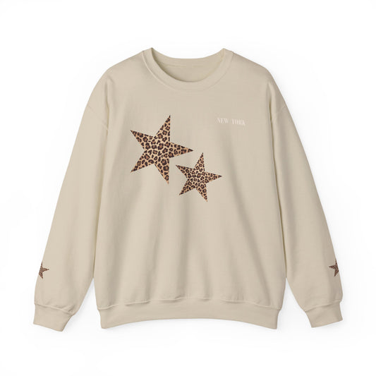 Leopard print sweatshirt; sleeve design