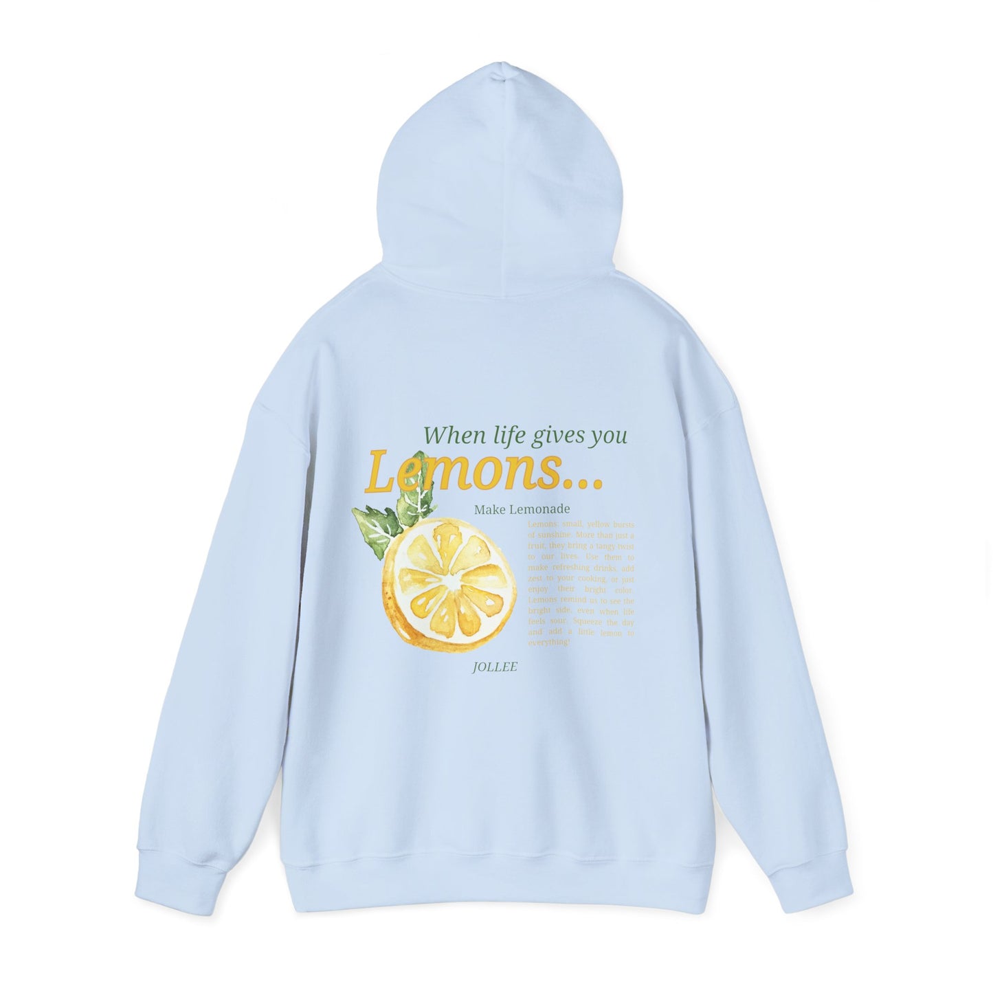 Lemon Hoodie; no sleeve design