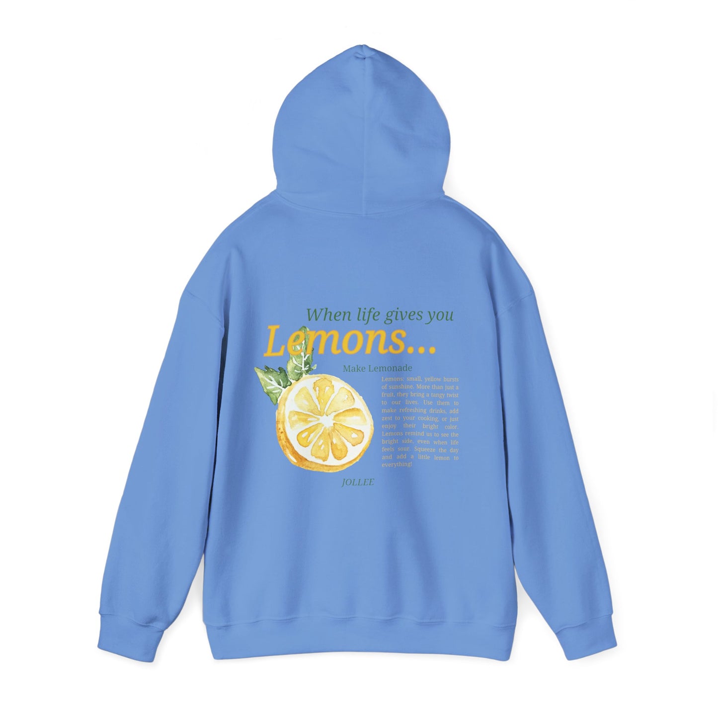 Lemon Hoodie; no sleeve design