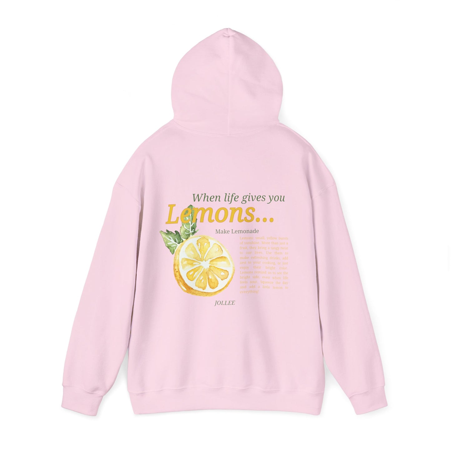 Lemon Hoodie; no sleeve design