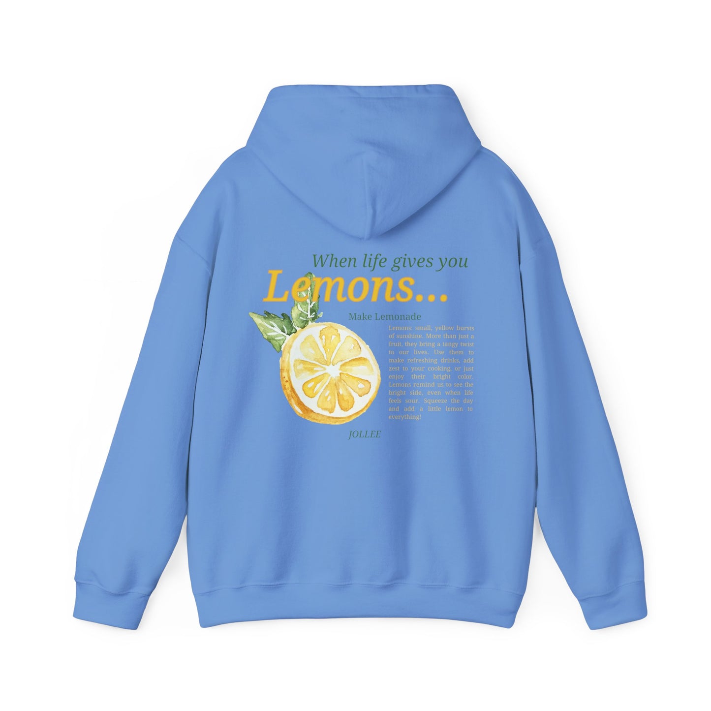 Lemon Hoodie; no sleeve design