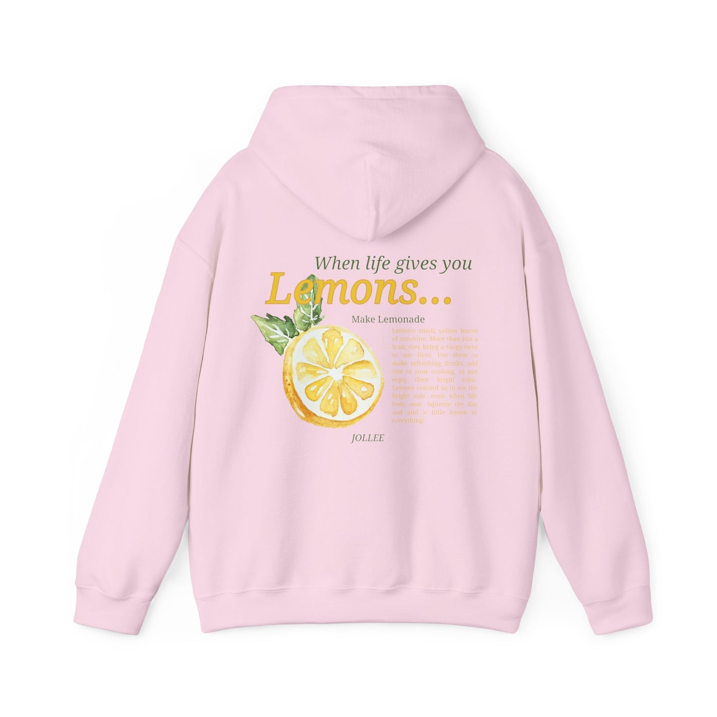Lemon Hoodie; no sleeve design