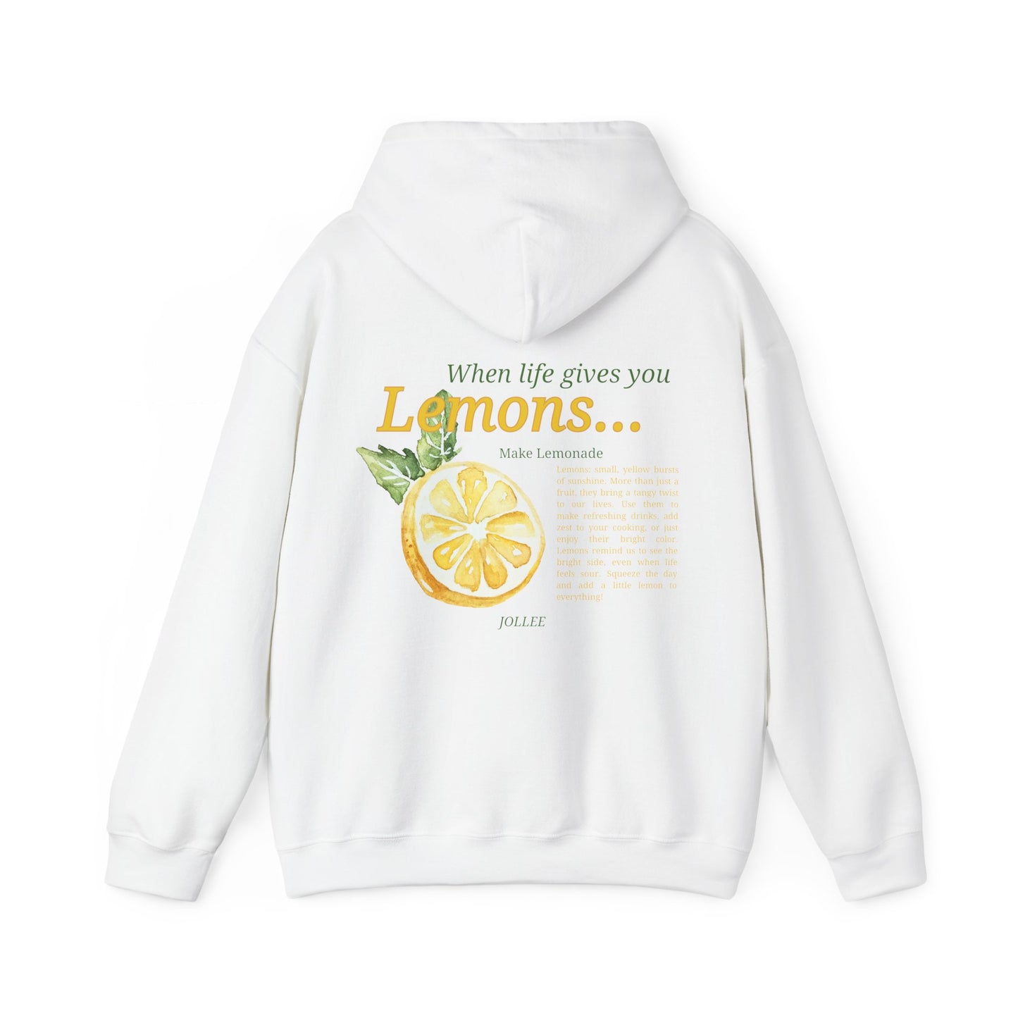 Lemon Hoodie; no sleeve design